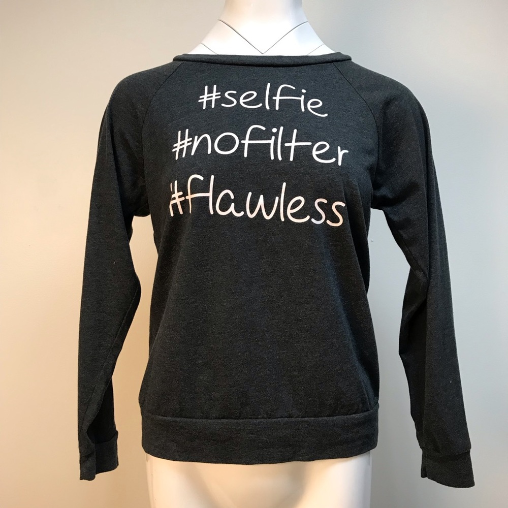 Snooze Button dark grey long sleeve shirt